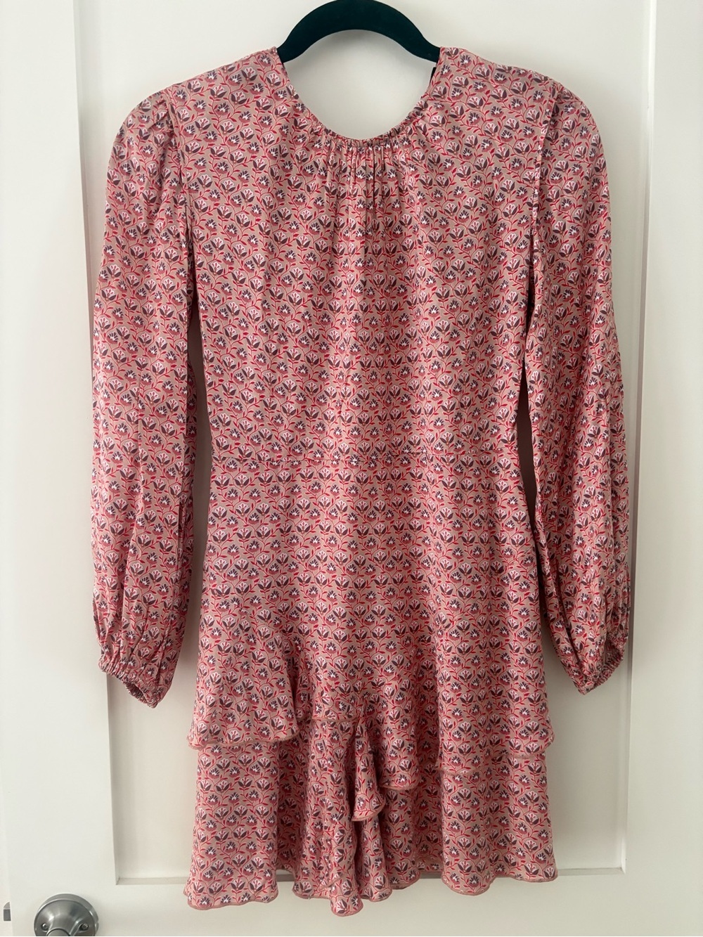 NWT Maje Rilivia Floral-Print Ruffled Woven Mini Dress viscose lightweight 34 XS - Picture 4 of 14